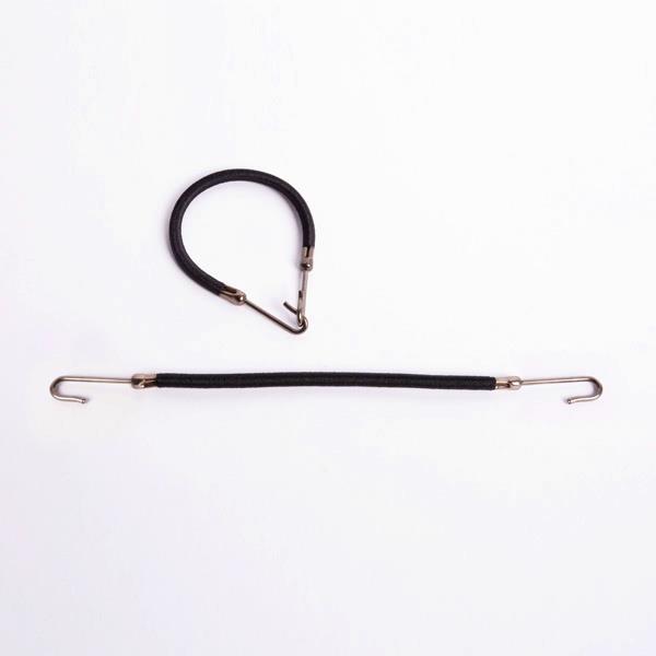 BIFULL ELASTICI CON GANCIO HOOK & HOOK - CONFEZIONE 12PZ NERO