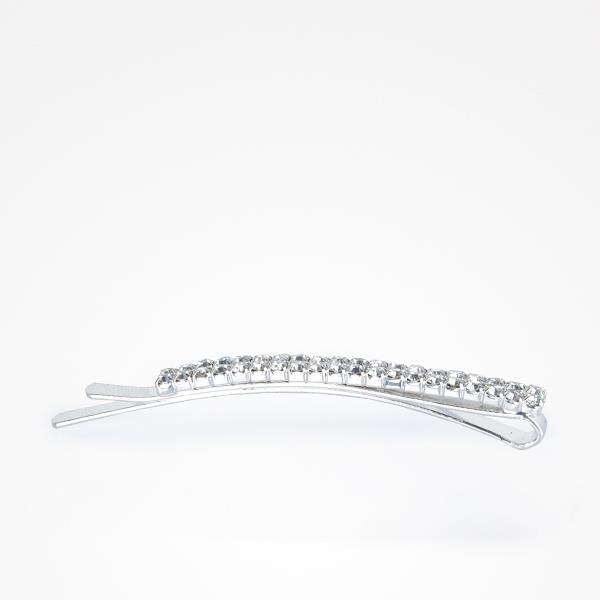 BIFULL MOLLETTE DECORATE DOUBLE DIAMONDS ARGENTO 6,5 CM - CONF. 2 PZ