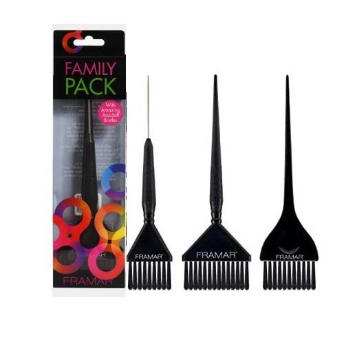 FRAMAR FAMILY PACK BRUSH SET NERO 3pz pennelli per colorare i capelli