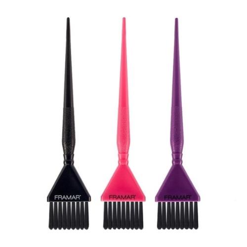 FRAMAR TRIPLE COLORED BRUSH SET di 3pz pennelli colore