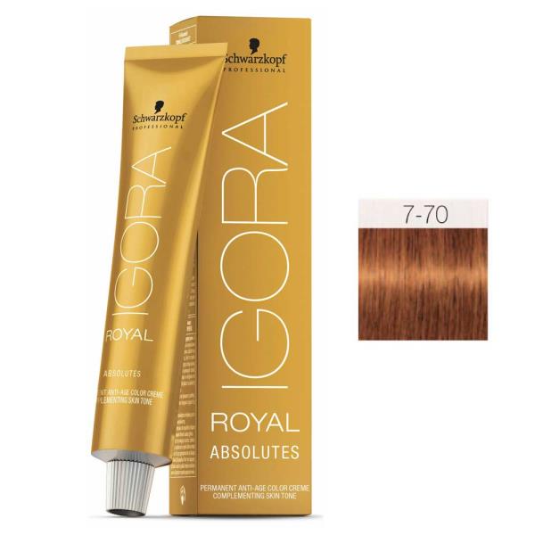 Schwarzkopf Igora Royal Absolutes 7-70 Biondo Rame Naturale 60 ml