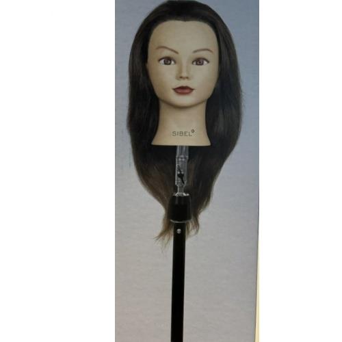 Testina modella studio con capelli natural 40cm