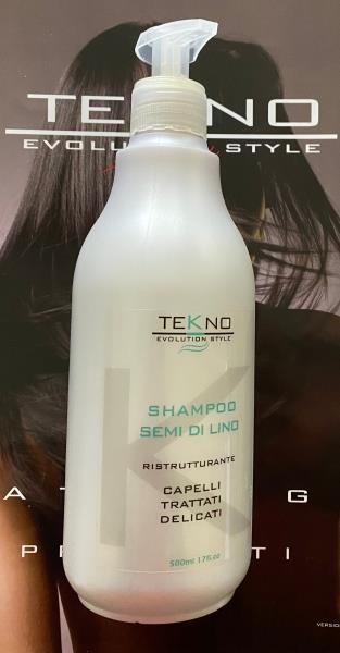 Tekno Shampoo ai Semi di Lino 500 ml per capelli trattati delicati