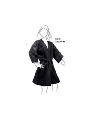 Air Clean Kimono Nero in TNT con cintura per parrucchieri ed estetisti